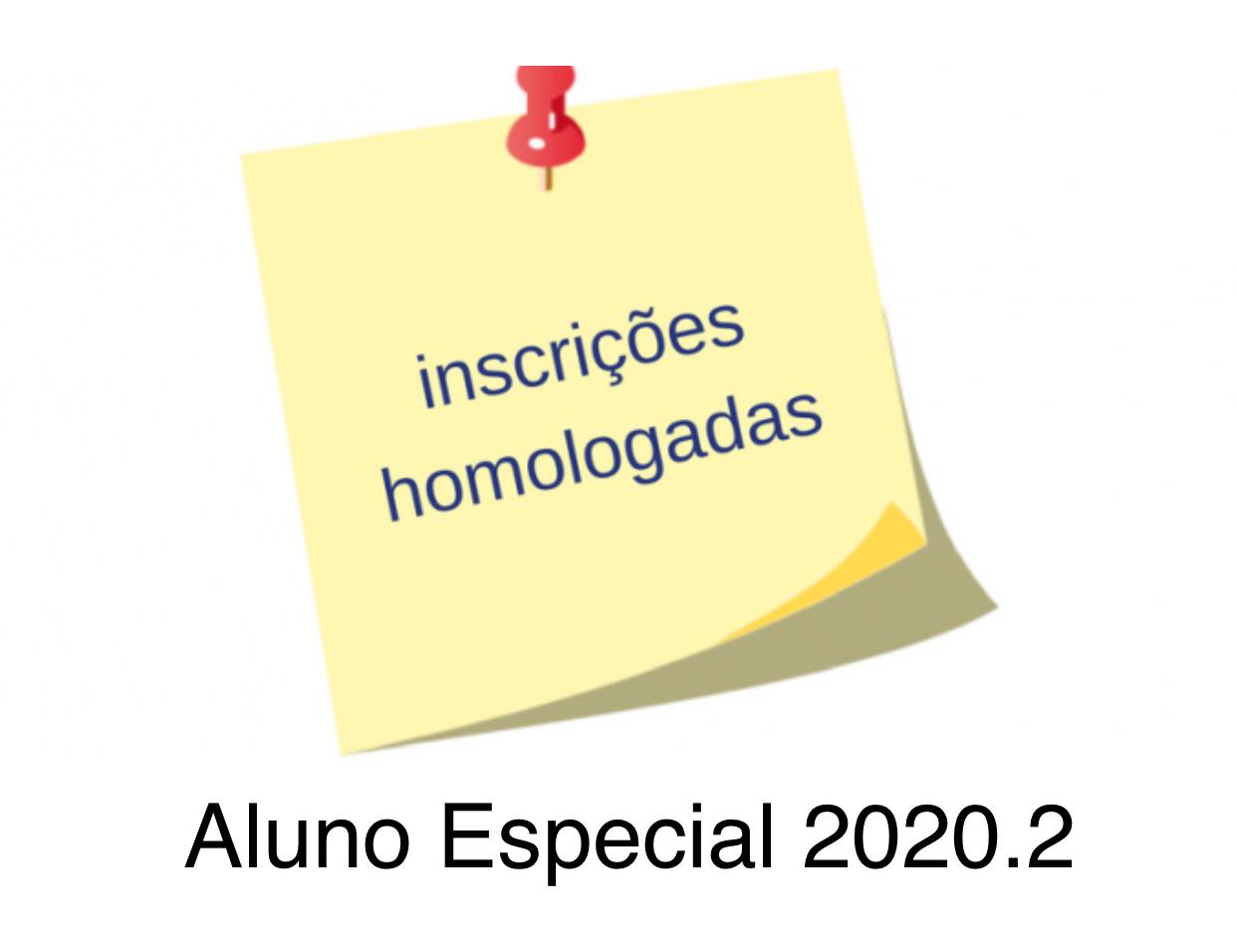 Processo seletivo para Aluno Especial 2020.2 – Inscrições Homologadas