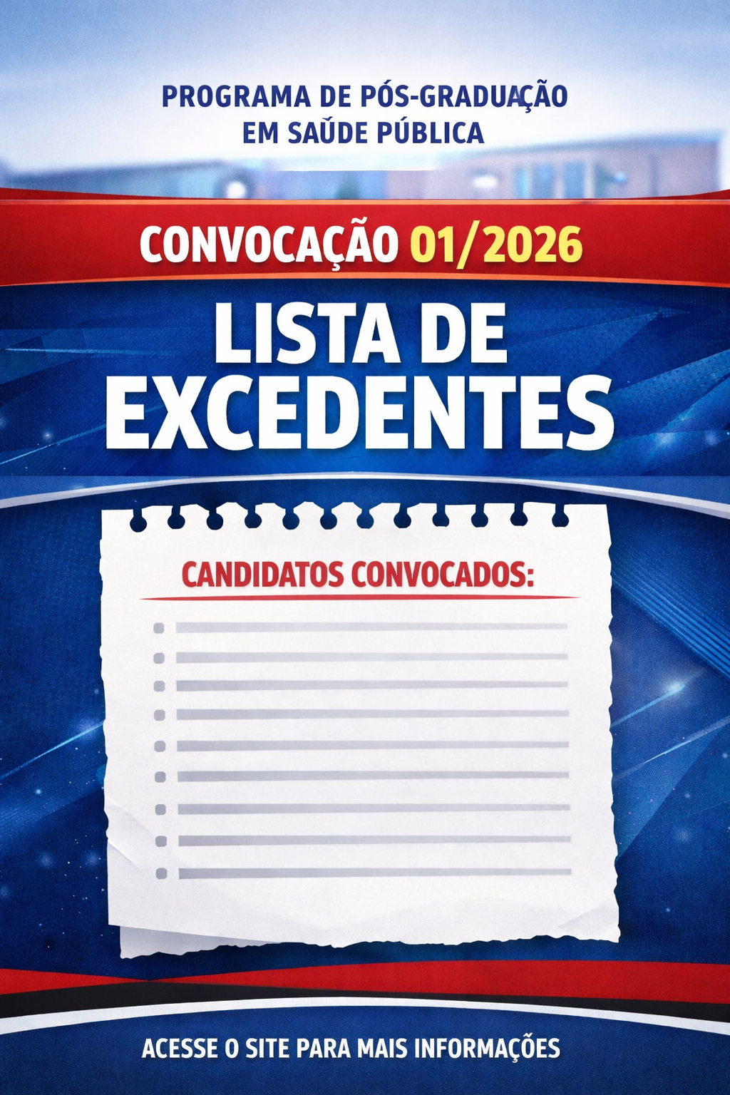 CONVOCAÇÃO 01/2026 – LISTA DE EXCEDENTES