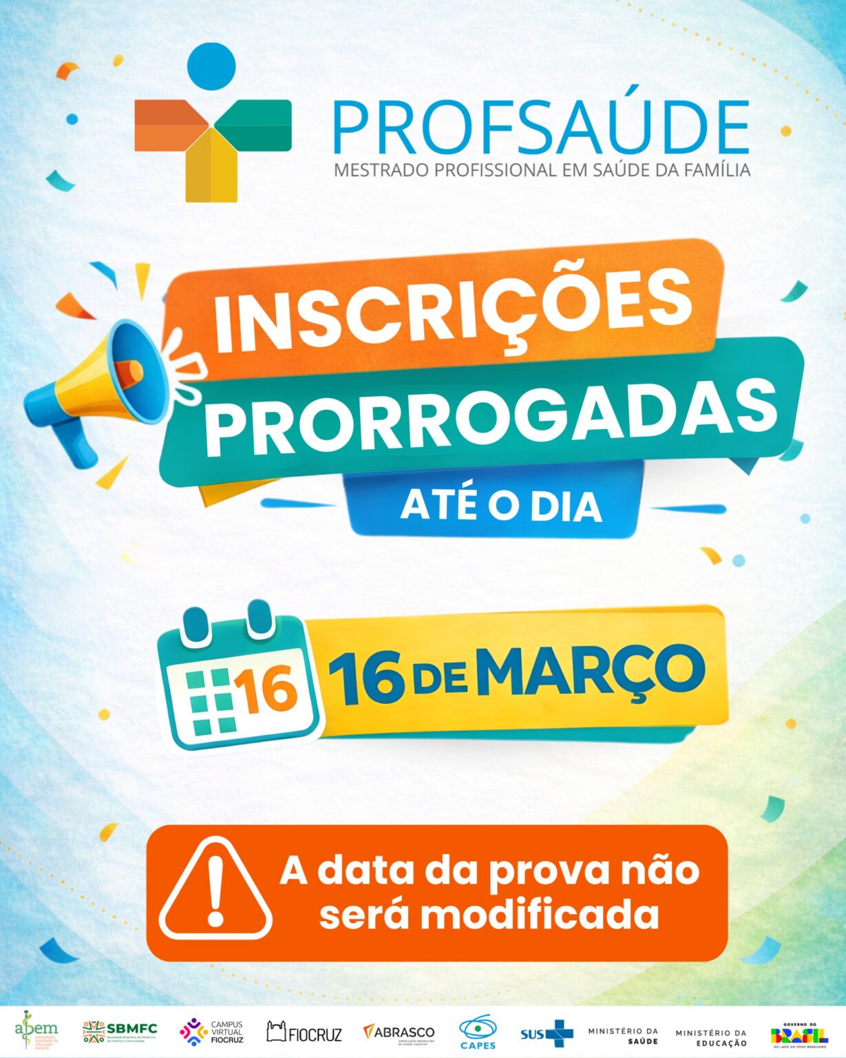 Coordenação prorroga inscrições para seleção da turma 2026 do Mestrado Profissional em Saúde da Família